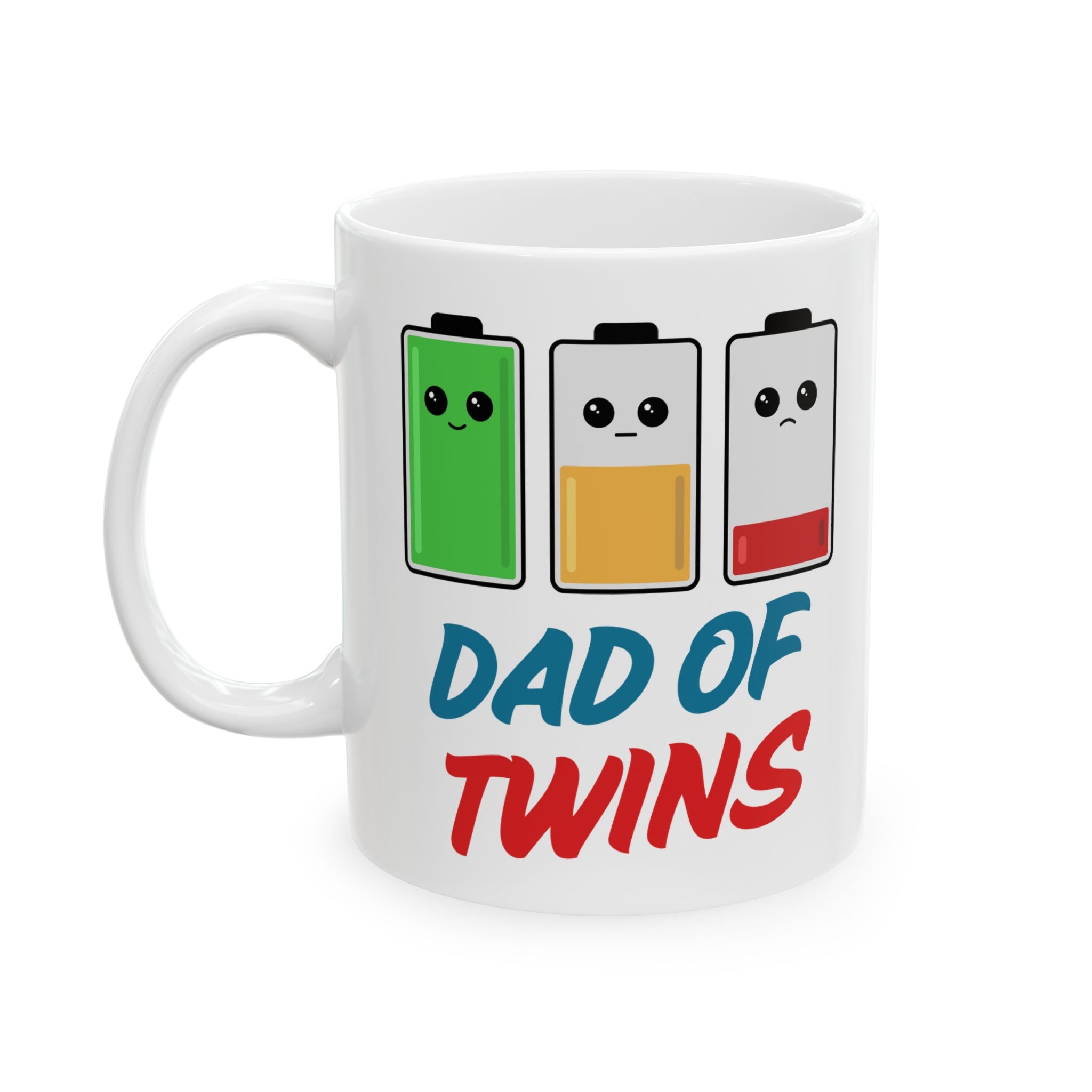 Dad of Twins "Low Battery" Mug | Funny Twin Dad Gift & New Father Present