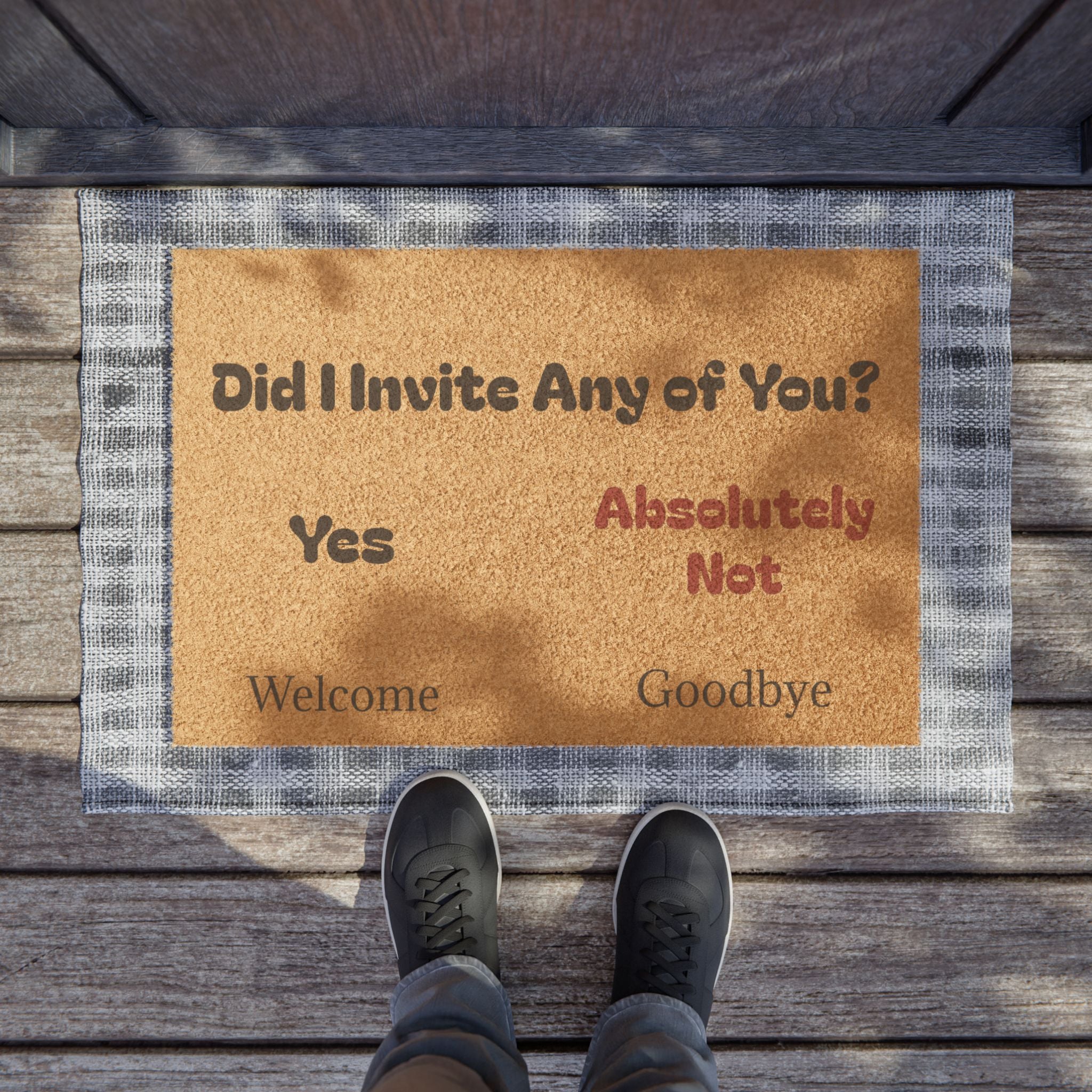 "Did I Invite You?" Flowchart Doormat | Funny Welcome Mat