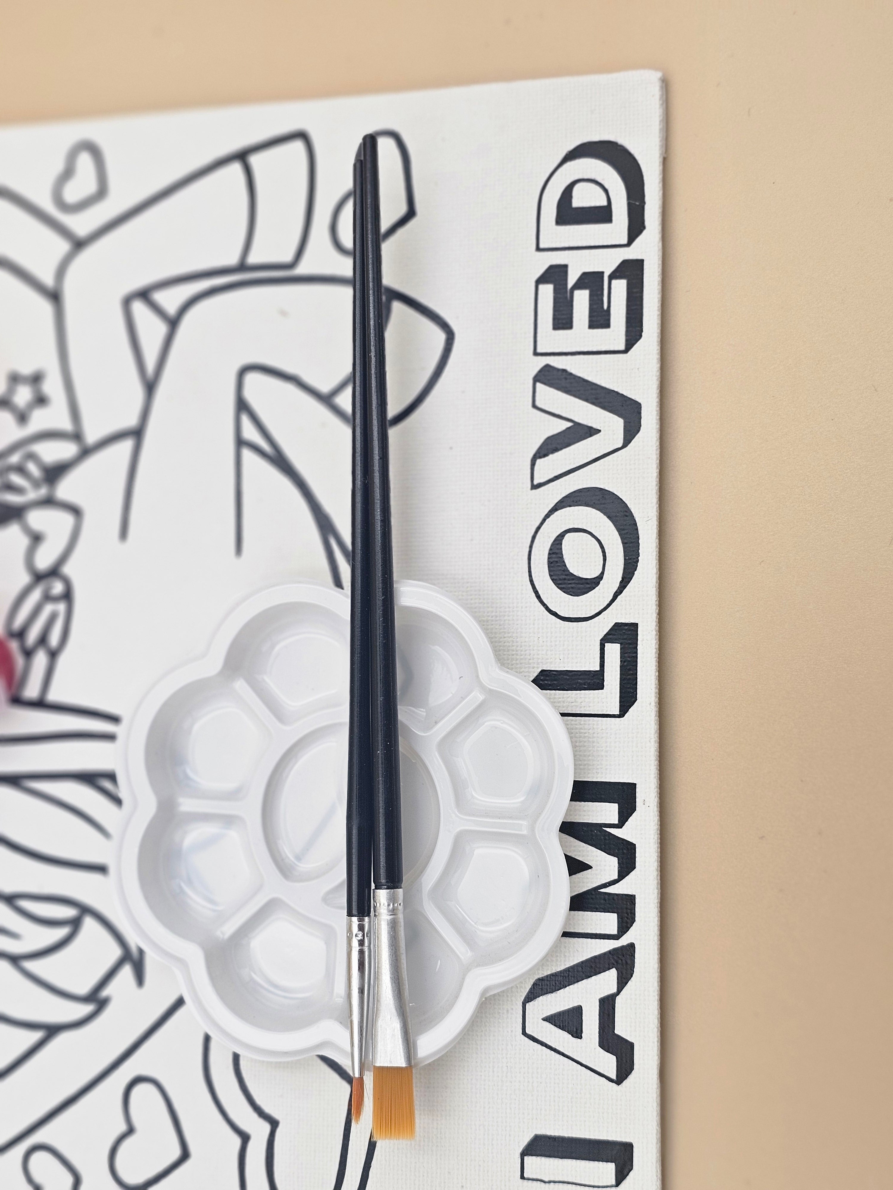 "I Am Loved" Unicorn DIY Paint Kit | Positive Affirmation Canvas Art for Kids