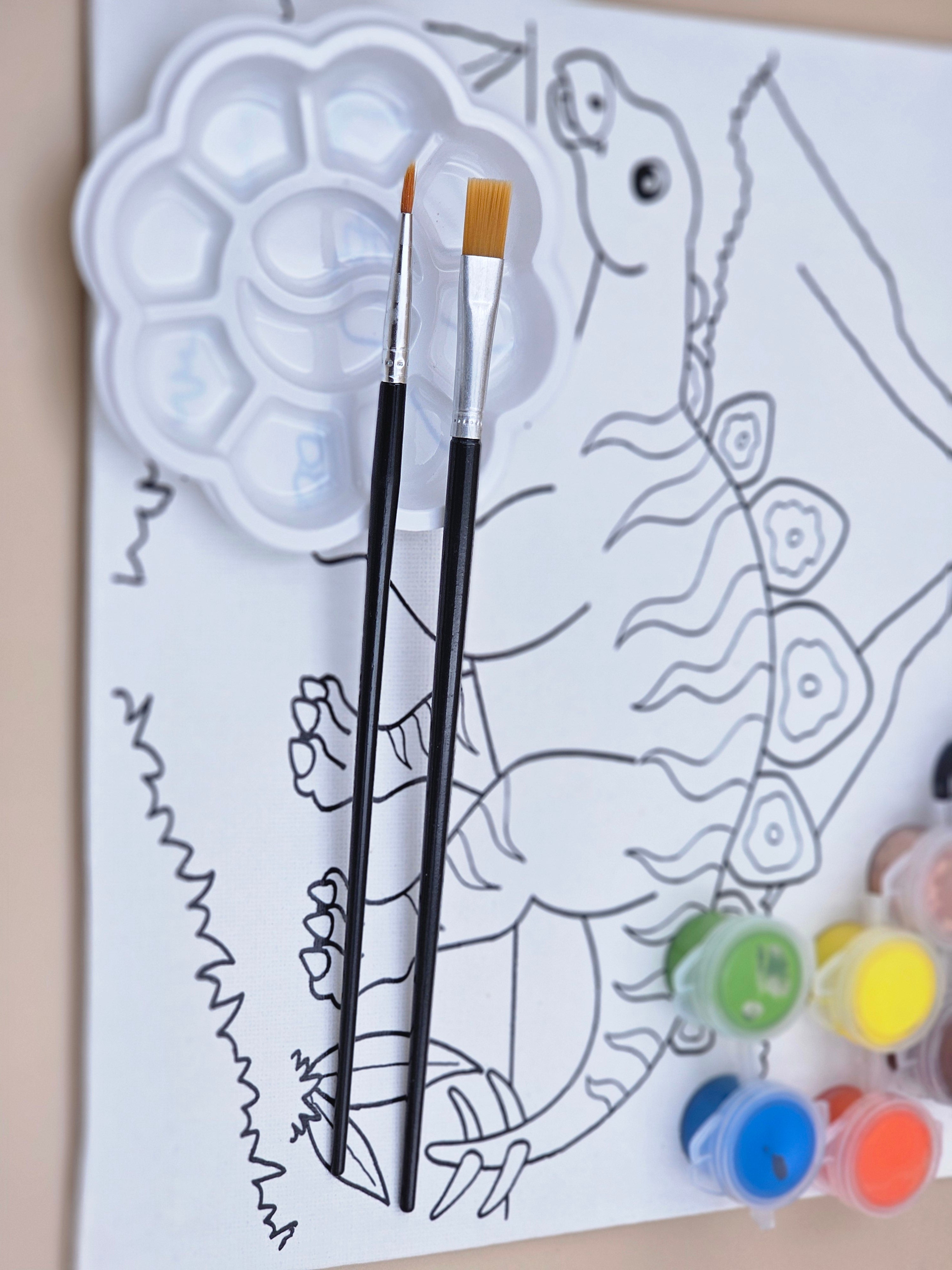 Hesperosaurus Dinosaur DIY Paint Kit | Prehistoric Animal Canvas Art for Kids