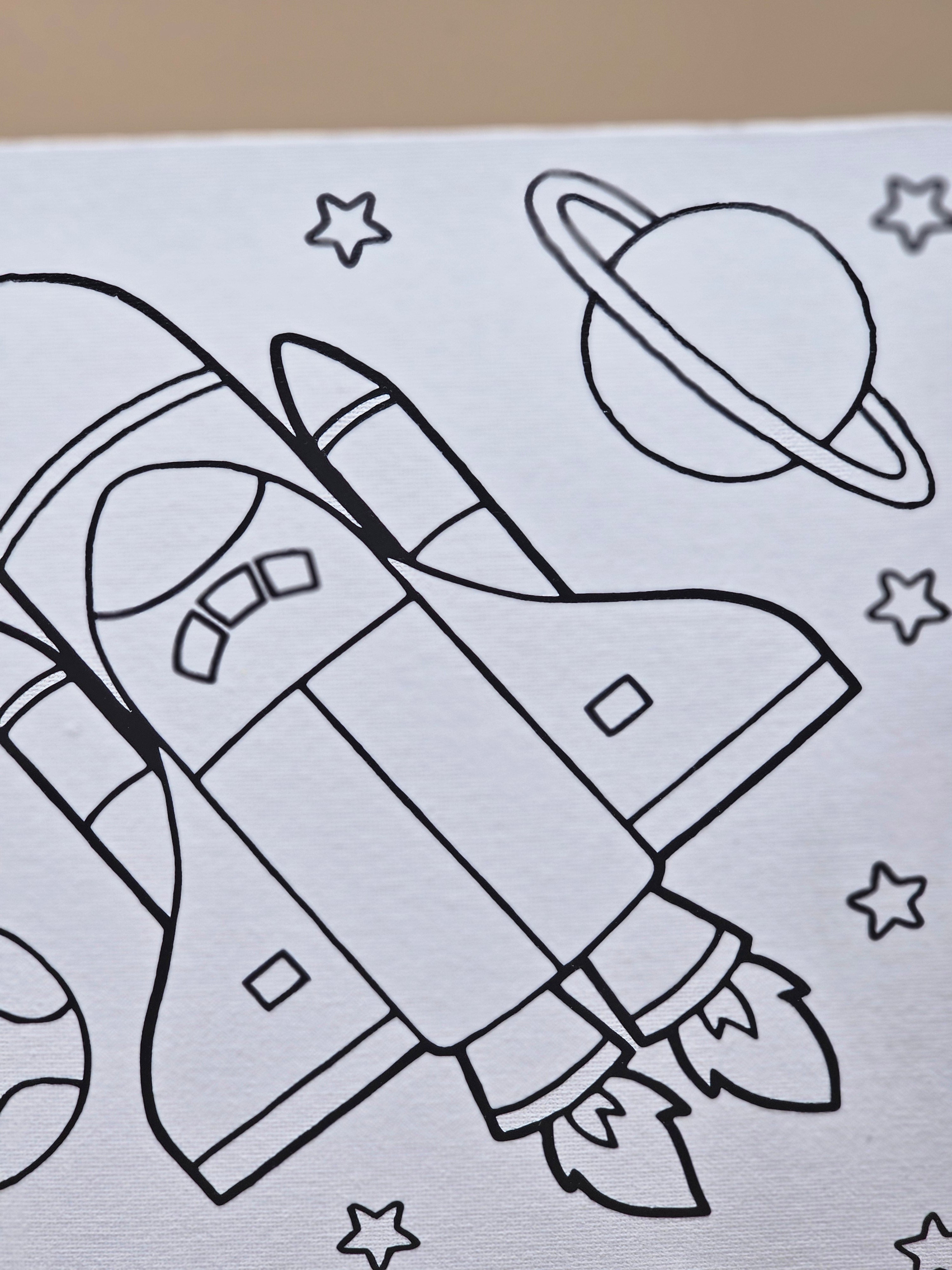 Blast Off! Space Shuttle DIY Paint Kit | Handcrafted Galaxy Canvas Art for Kids