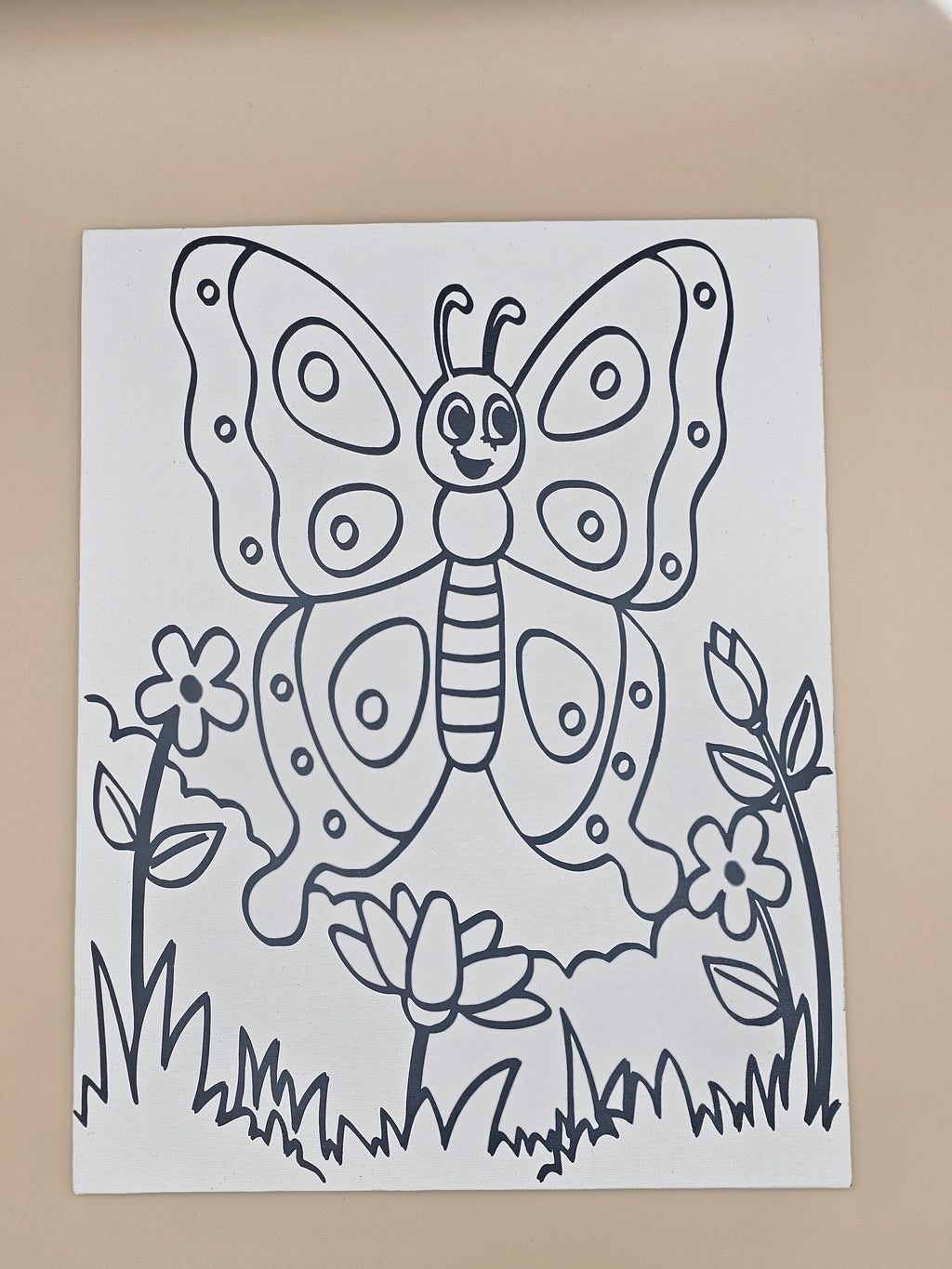 Butterfly Garden DIY Paint Kit for Kids | Handcrafted Canvas with Paints & Palette