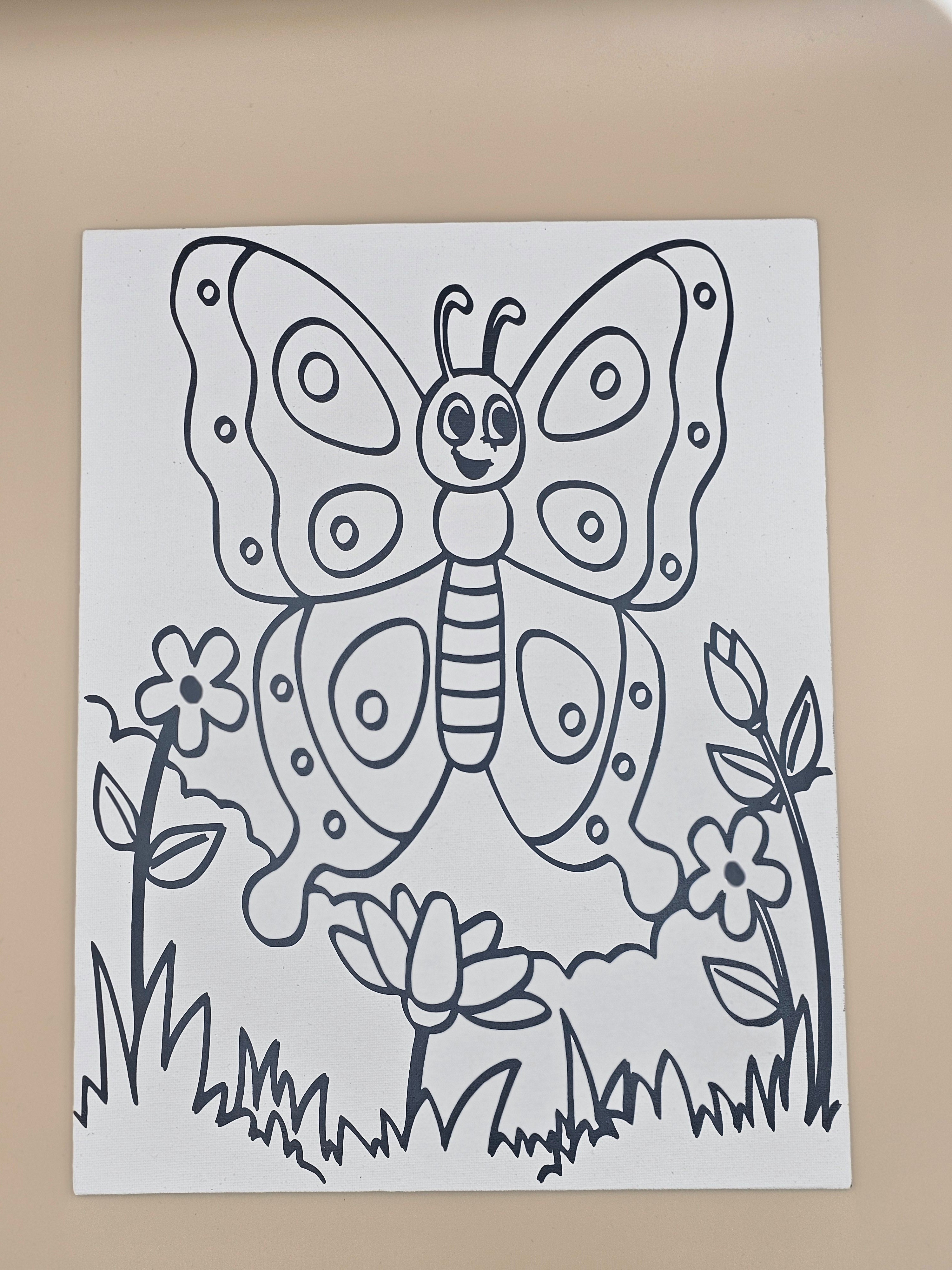 Butterfly Garden DIY Paint Kit for Kids | Handcrafted Canvas with Paints & Palette