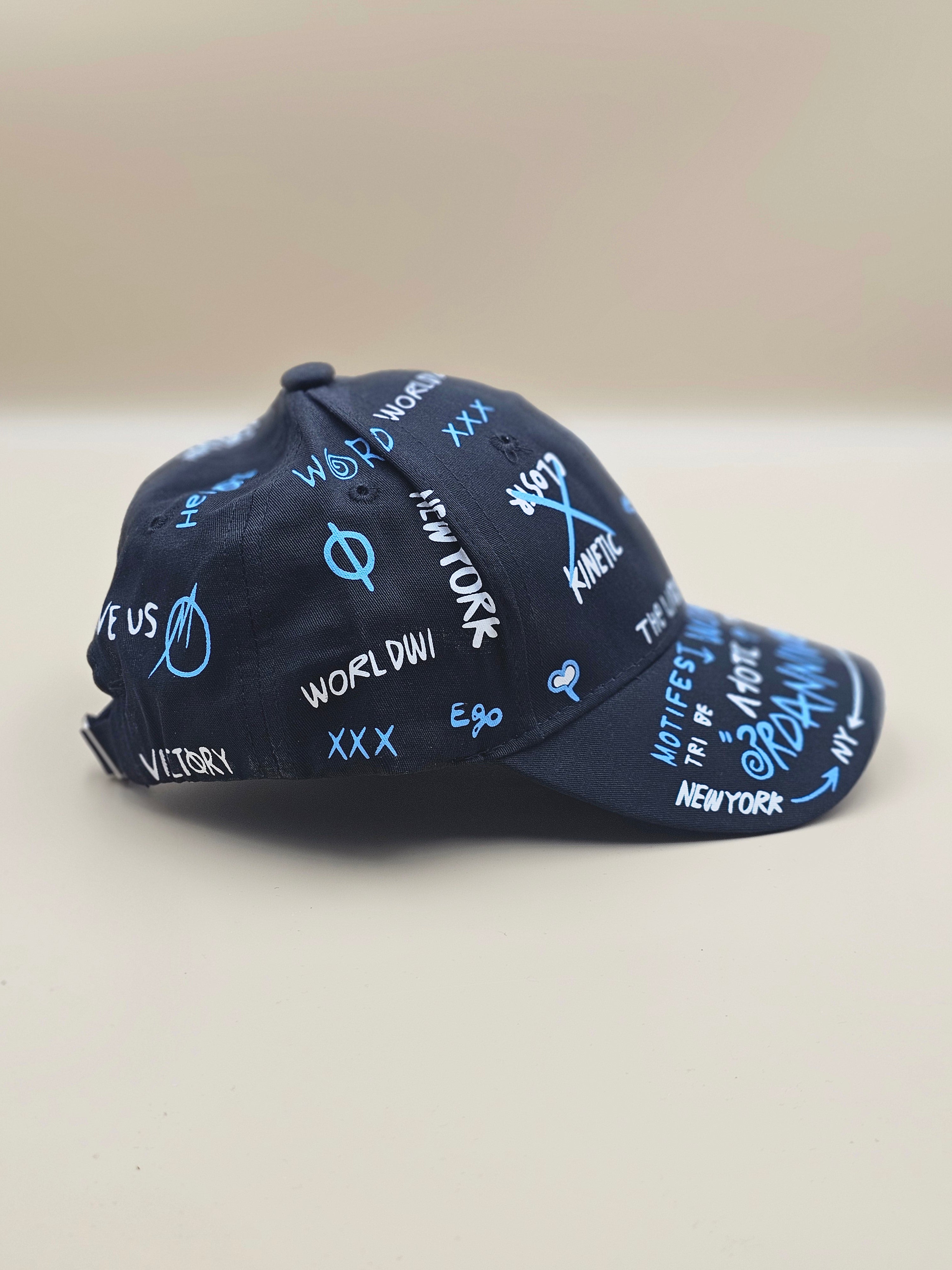 The "City Scribble" Cap – Black Graffiti Streetwear Hat