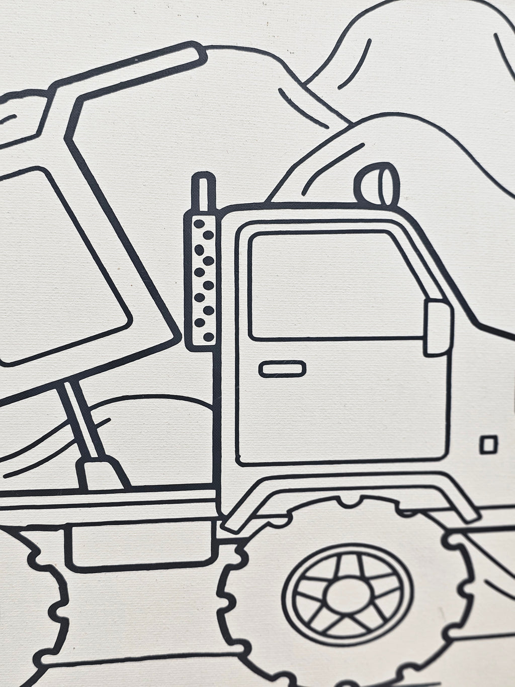 Heavy Duty Dump Truck DIY Paint Kit | Construction Vehicle Canvas Art for Kids