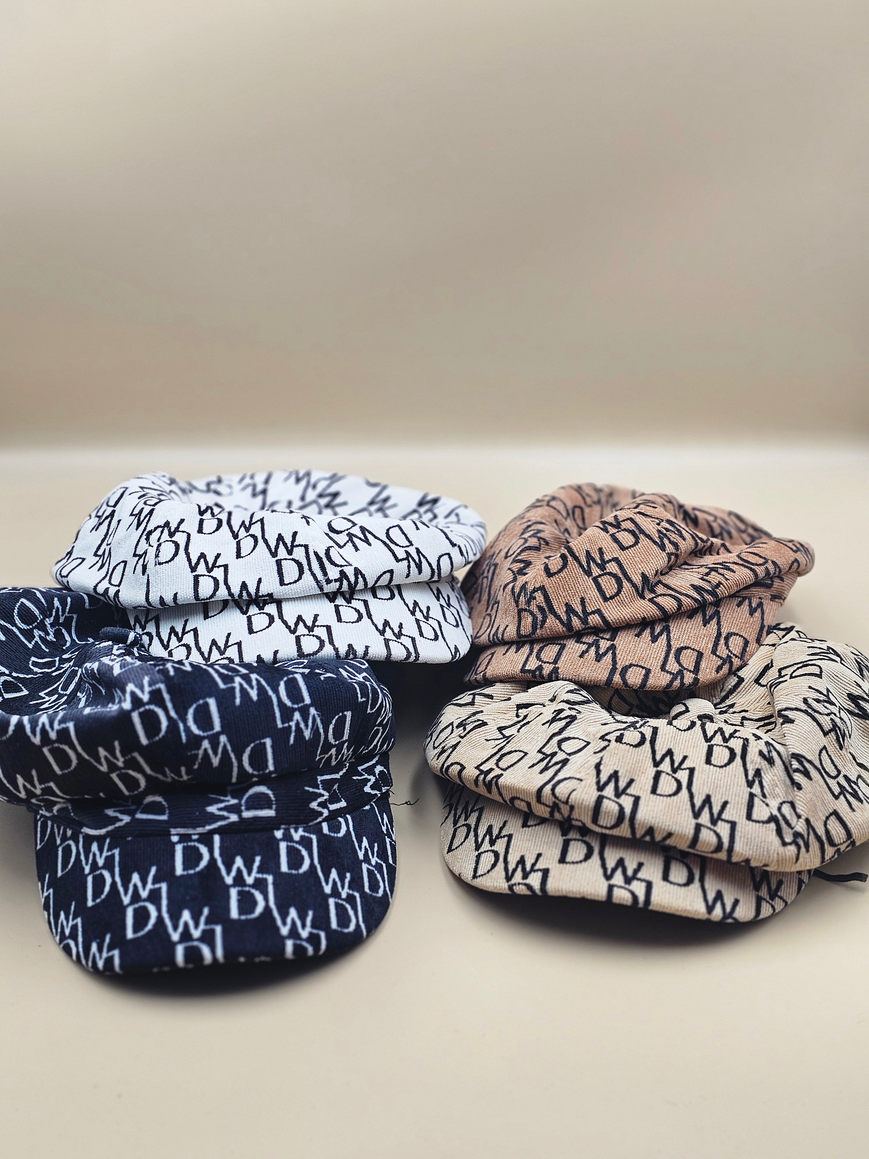 The "Mini Fashionista" Newsboy Cap – Monogram Print Hat