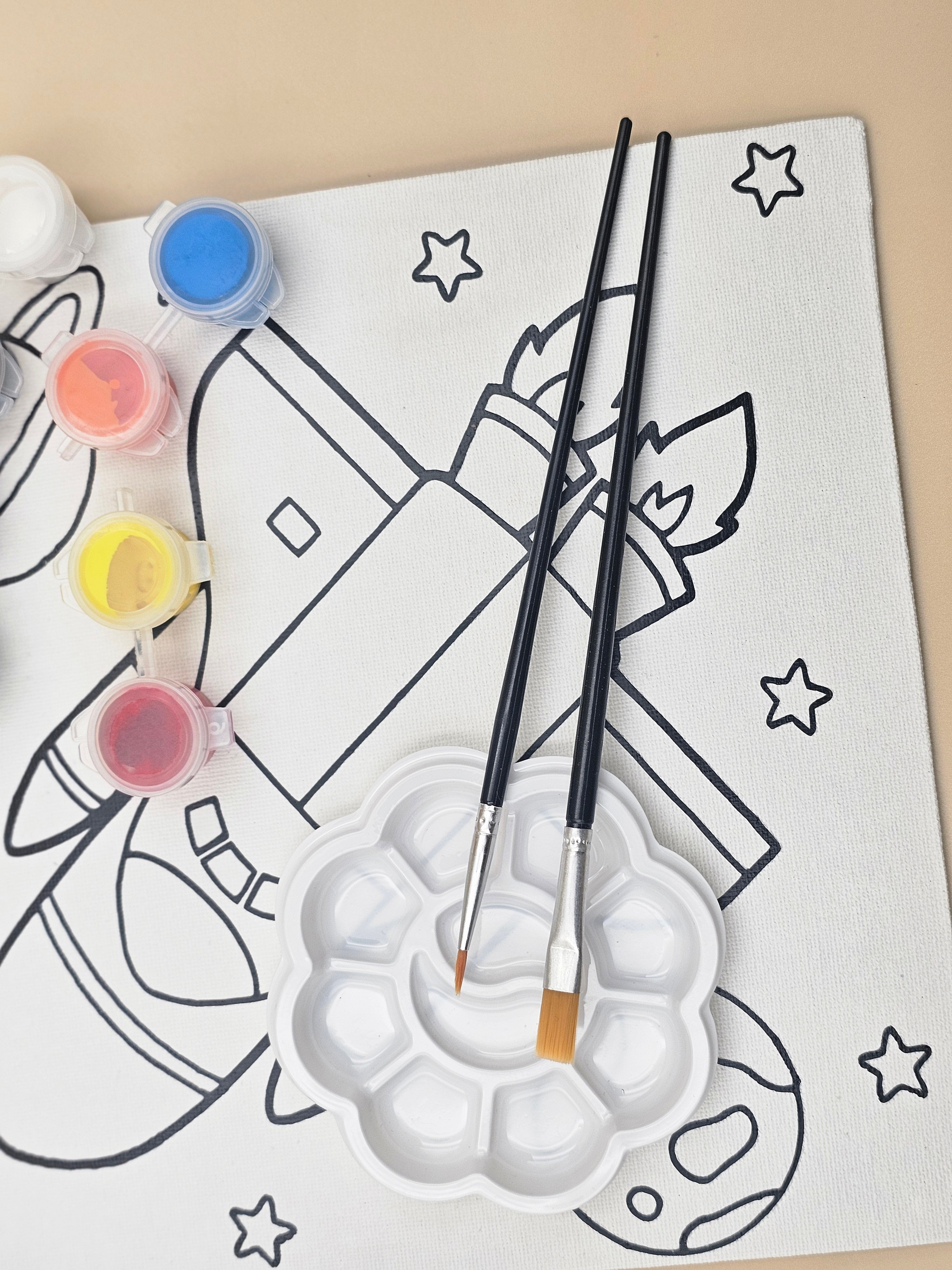 Blast Off! Space Shuttle DIY Paint Kit | Handcrafted Galaxy Canvas Art for Kids