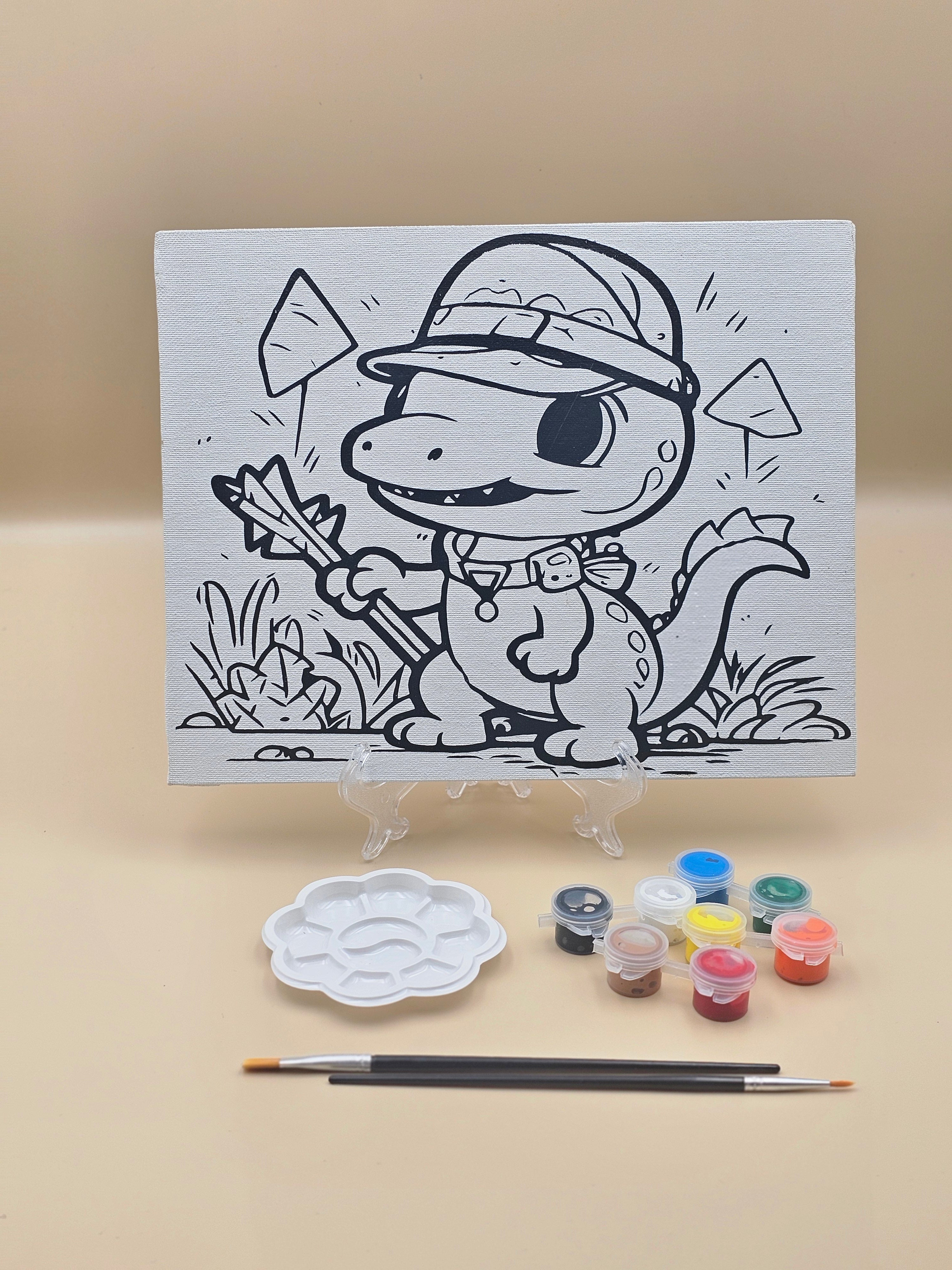 Dino Explorer DIY Paint Kit | Dinosaur & Safari Canvas Art for Kids