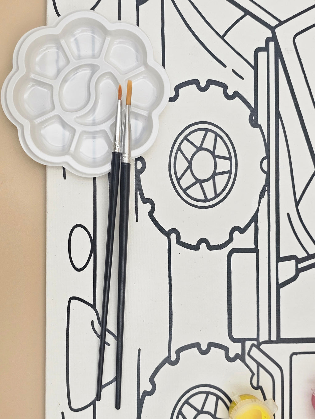 Heavy Duty Dump Truck DIY Paint Kit | Construction Vehicle Canvas Art for Kids