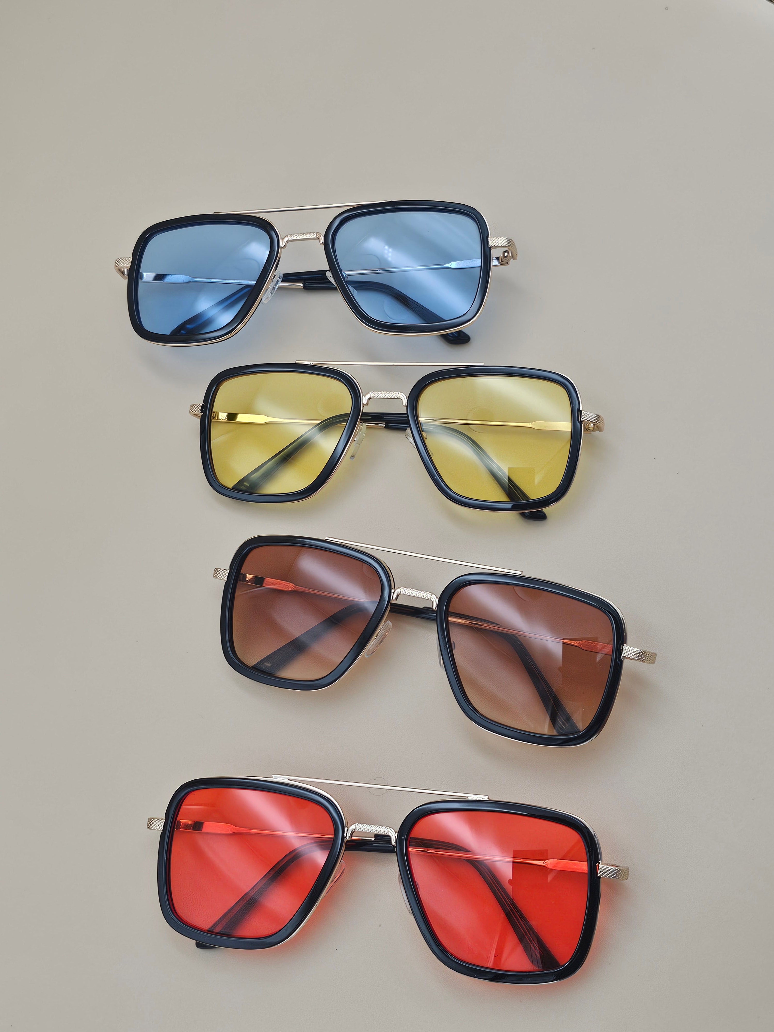 Geometric Glam Sunglasses – Oversized Metal Frame Shades